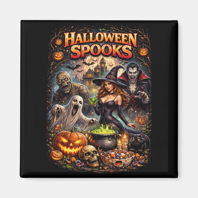 Aimant Les épouvantails d'Halloween (Devant)