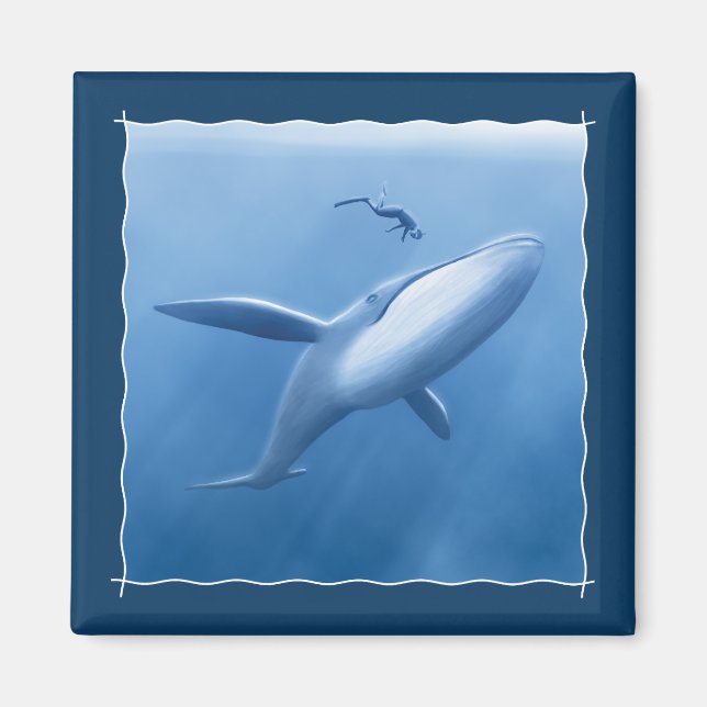 Aimant Les Étudiants De Plongée - Plongeur Et Baleine (Devant)