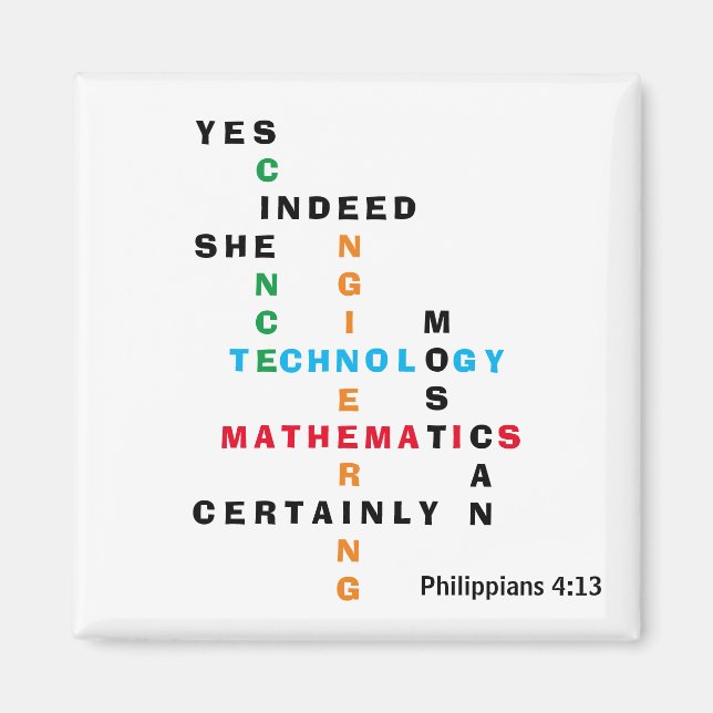 Aimant Les Femmes Dans Le Mot Croisé STEM (Devant)