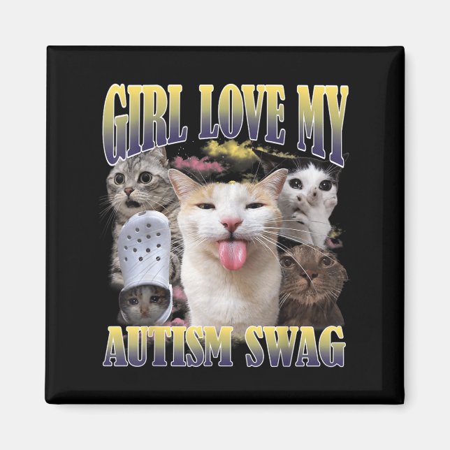 Aimant Les filles aiment mon style autistique drôle de ch (Devant)