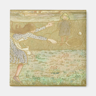 Aimant Les filles de Camille Pissarro   jouant au tennis,