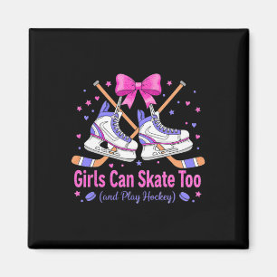 Aimant Les filles peuvent aussi patiner Maillot de hockey