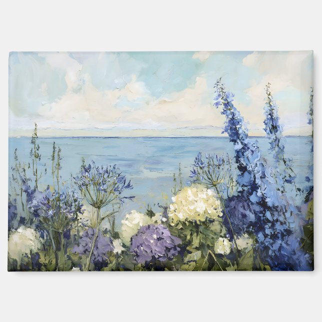 Aimant Les fleurs et la peinture sur la mer (Recto)