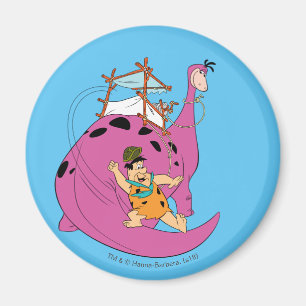 Aimant Les Flintstones   Fred glissant en bas de la queue