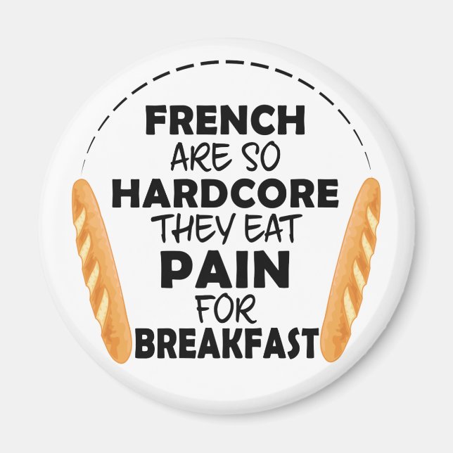 Aimant Les Français Mangent Douleur Pour Le Petit Déjeune (Devant)