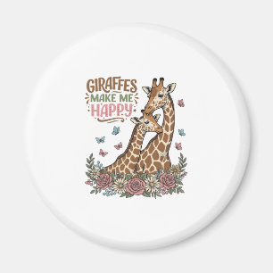 Aimant Les girafes me rendent heureux, design de chemise