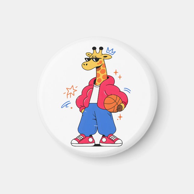 Aimant les girafes peuvent sauter : Streetwear Hoops (Devant)