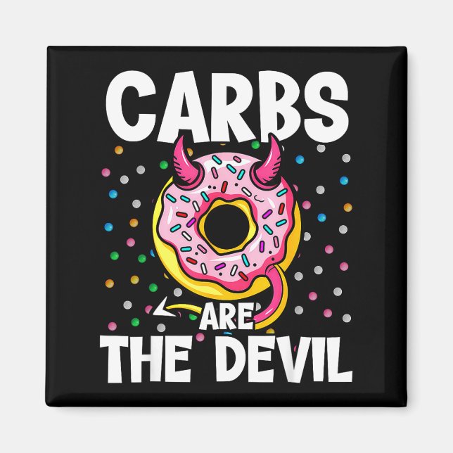 Aimant Les glucides sont le diable Funny Donut Diet Résol (Devant)