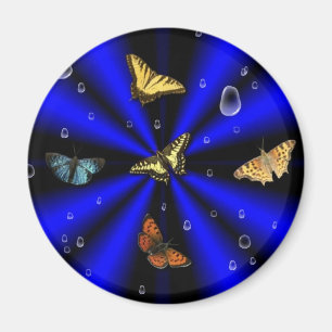 Aimant Les gouttes de pluie et le papillon sur le noir et