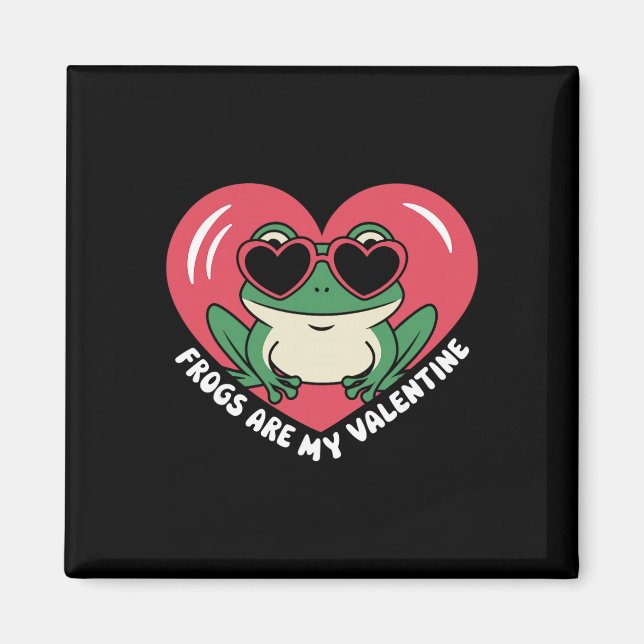 Aimant Les grenouilles sont mon Valentin Grenouille adora (Devant)