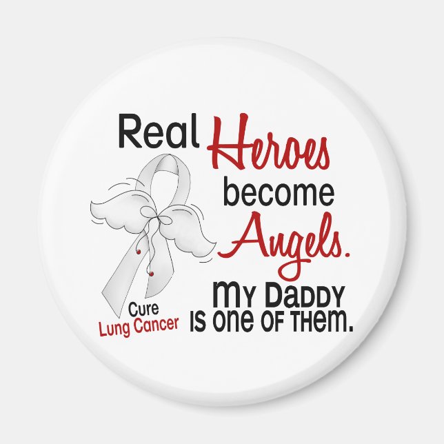 Aimant Les héros deviennent des anges Papa Cancer du Poum (Devant)
