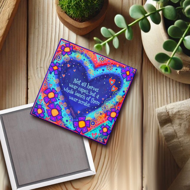 Aimant Les héros portent des égratignures Coeur Floral In (Créateur téléchargé)