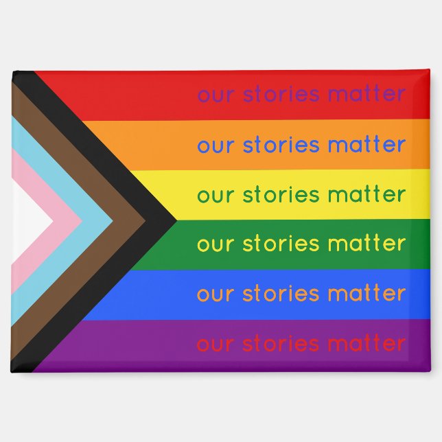 Aimant Les Histoires Comptent Fierté Gay Drapeau Arc-en-c (Recto)