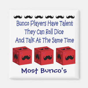 Aimant Les joueurs de Bunco ont la version de moustache