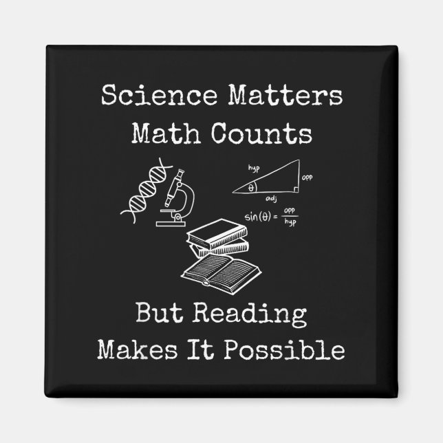 Aimant Les maths et les sciences comptent, mais la lectur (Devant)