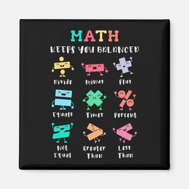 Aimant Les maths vous gardent en équilibre (Devant)