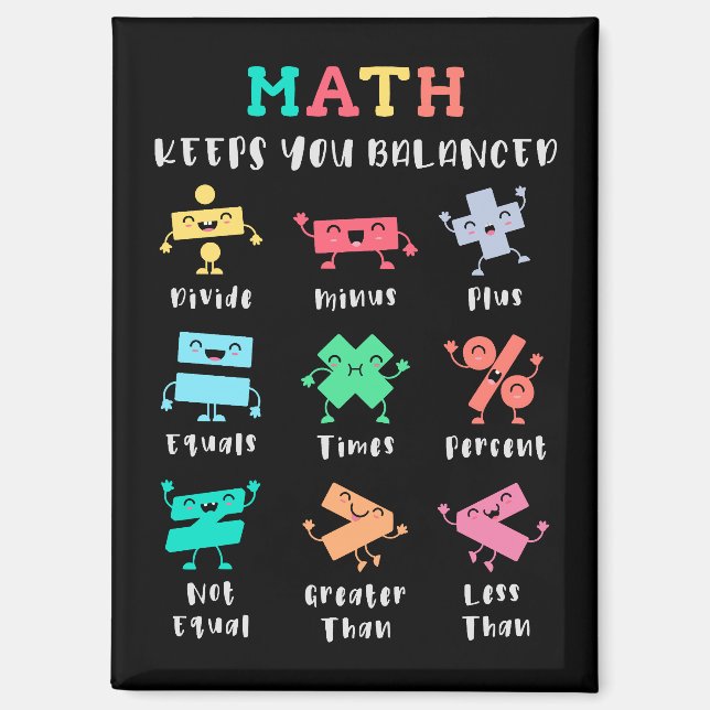 Aimant Les maths vous gardent en équilibre (Recto)