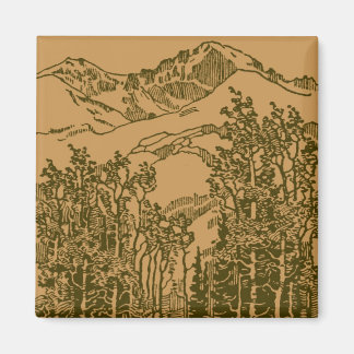 Aimant Les montagnes de Sepia et la forêt