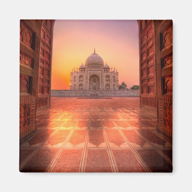 Aimant Les monuments | Taj Mahal, Inde au coucher du sole (Devant)