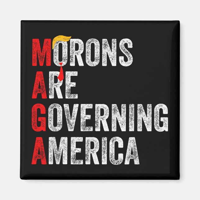 Aimant Les Morons dirigent l'Amérique Trump drôle 2024 (Devant)