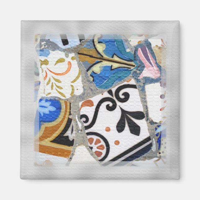 Aimant Les mosaïques de Gaudi à Barcelone (Devant)