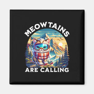 Aimant Les Mowtains Appelent Drôle Chat Quirky Ski