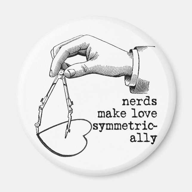 Aimant Les Nerds Font L'Amour Symétrique (Devant)