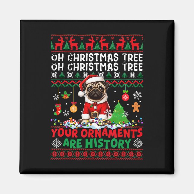 Aimant Les ornements d'arbre de Noël sont histoire Sweate (Devant)