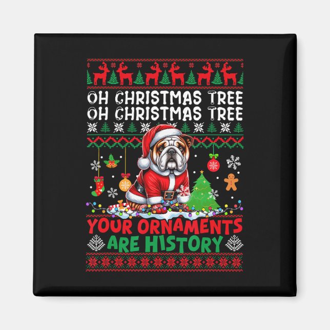 Aimant Les ornements d'arbre de Noël sont histoire Sweate (Devant)