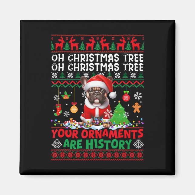 Aimant Les ornements d'arbre de Noël sont histoire Sweate (Devant)