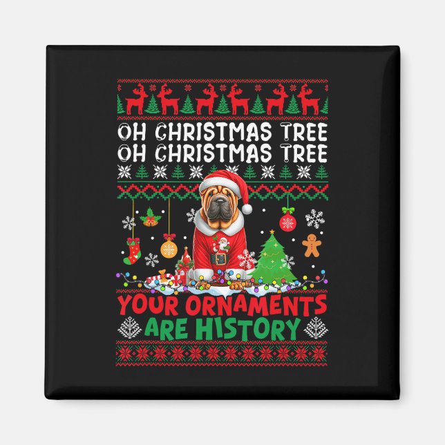Aimant Les ornements d'arbre de Noël sont histoire Sweate (Devant)