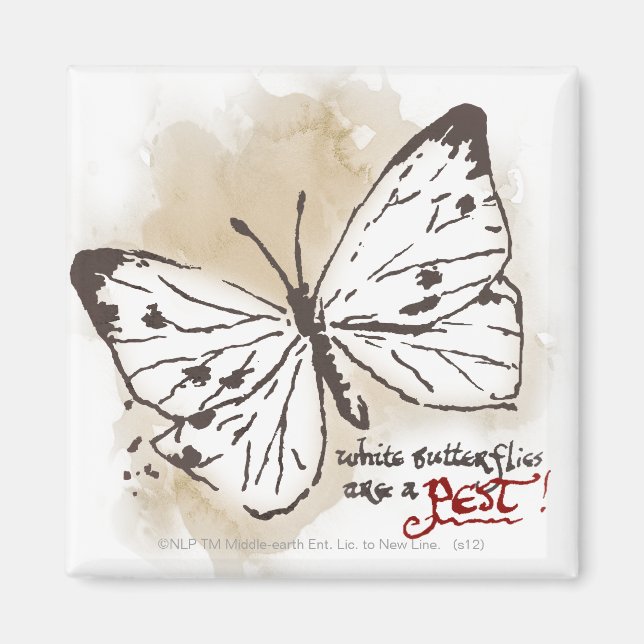 Aimant Les papillons blancs sont un animal nuisible (Devant)