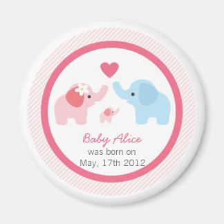 Aimant Les parents et le Baby shower des éléphants