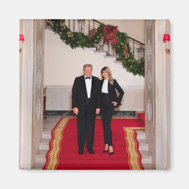Aimant Les pas de Noël Président Donald Trump & Melania (Devant)