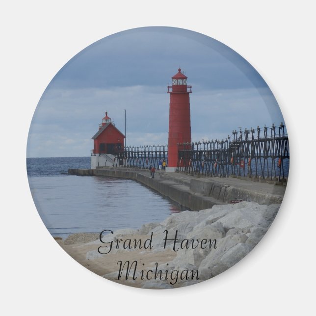 Aimant Les phares de Grand Haven (Devant)