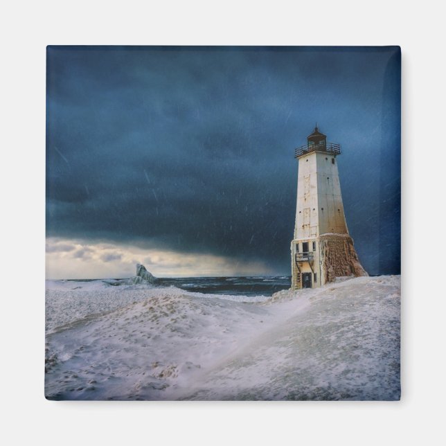 Aimant Les phares | Frankfort Lighthouse Lake Michigan (Devant)