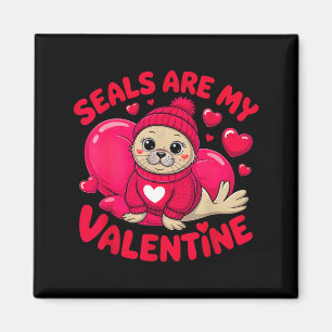 Aimant Les phoques sont mon valentin mignon design d'amou