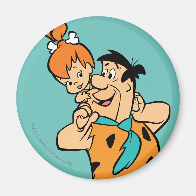 Aimant Les Pierrafeu | Fred & Pebbles Flintstone (Devant)