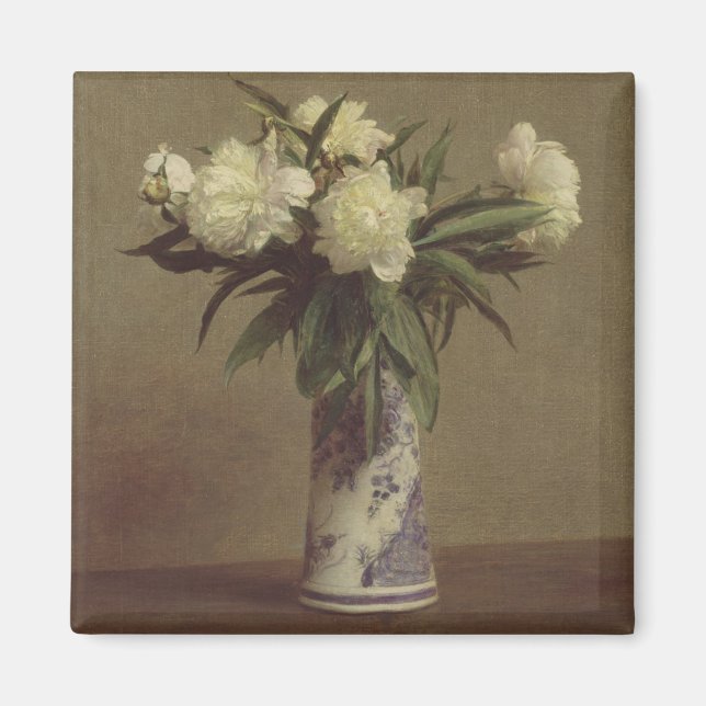 Aimant Les pivoines dans un Vase Bleu et Blanc (Devant)