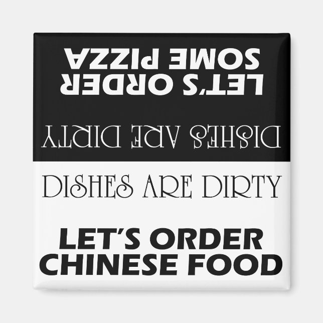 Aimant Les plats sont salés Commandez Livraison double (Devant)