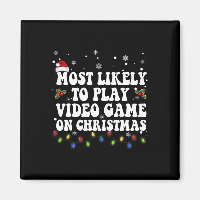 Aimant Les Plus Probables À Jouer Jeu Vidéo Sur Noël Père (Devant)
