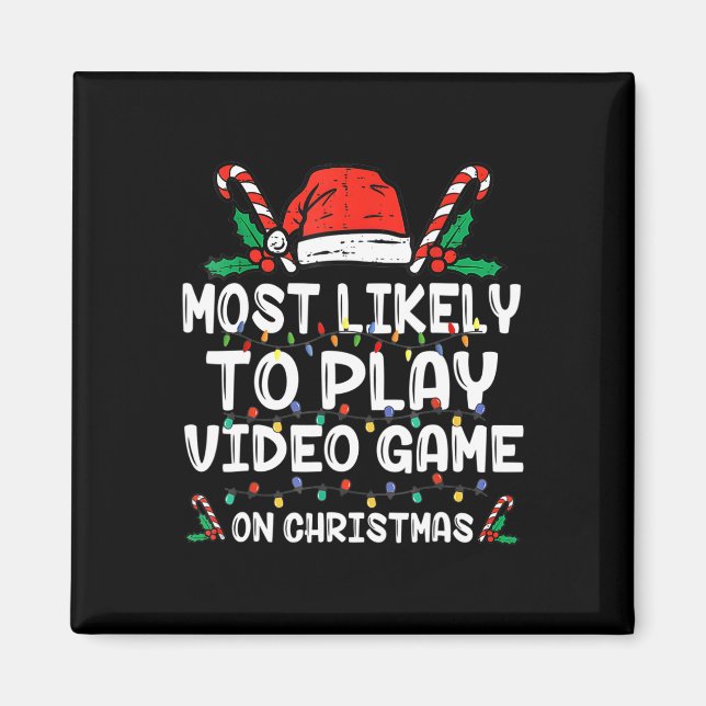 Aimant Les Plus Probables À Jouer Jeu Vidéo Sur Noël Père (Devant)