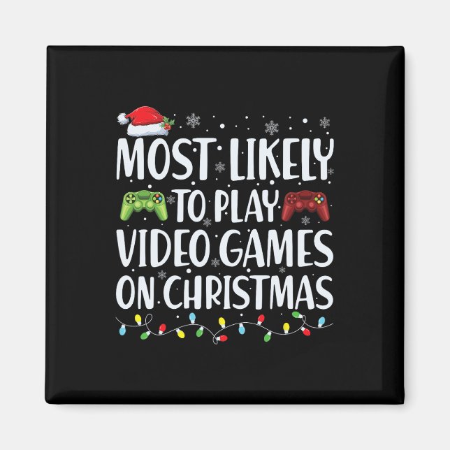 Aimant Les Plus Probables À Jouer Jeu Vidéo Sur Noël Père (Devant)
