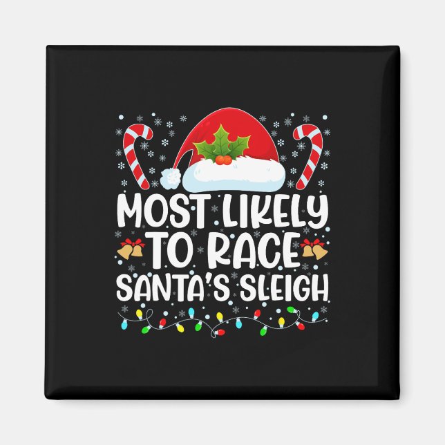 Aimant Les Plus Probables De Course Père Noël Sleigh Fami (Devant)