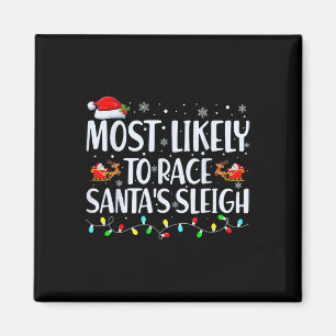 Aimant Les Plus Probables De Course Père Noël Sleigh Fami