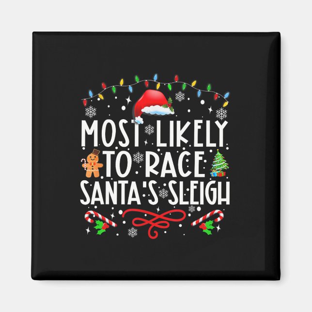 Aimant Les Plus Probables De Course Père Noël Sleigh Fami (Devant)