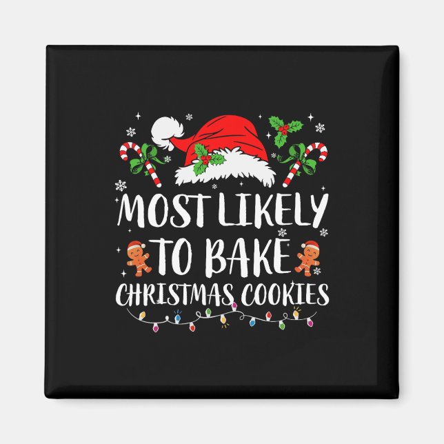 Aimant Les plus susceptibles de cuire des cookies de Noël (Devant)