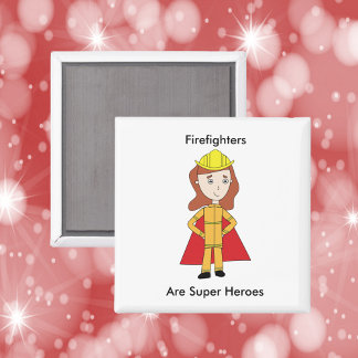 Aimant Les pompiers sont de super héros Femme