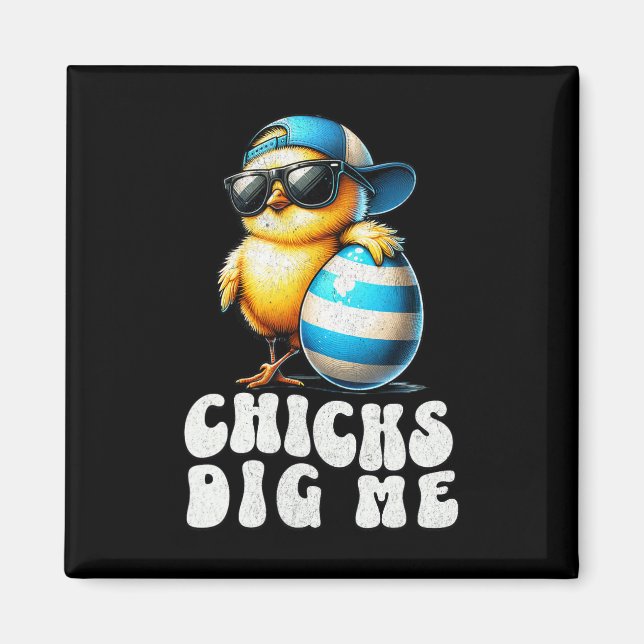 Aimant Les poussins de Pâques me trouvent mignon chasse a (Devant)