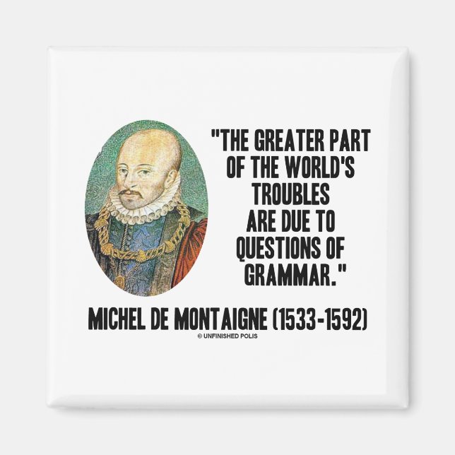Aimant Les problèmes du monde de Montaigne : la grammaire (Devant)